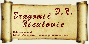 Dragomil Niculović vizit kartica